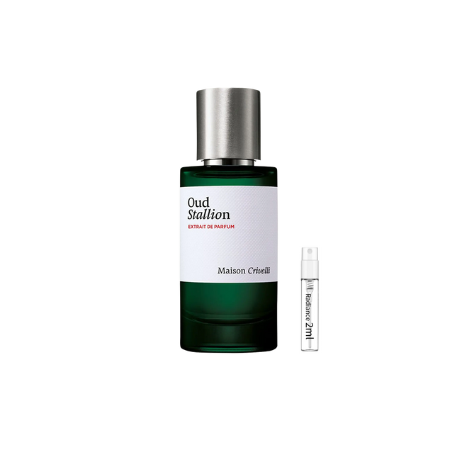Maison Crivelli Oud Stallion – Powerful Leather Oud Spicy Luxury Fragrance (2ml Sample) | Radiance Fragrance