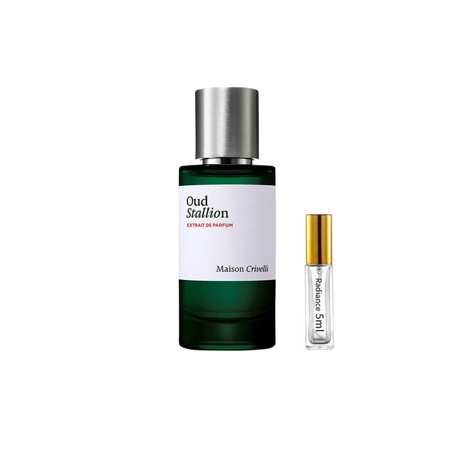 Maison Crivelli Oud Stallion – Powerful Leather Oud Spicy Luxury Fragrance (5ml Sample) | Radiance Fragrance