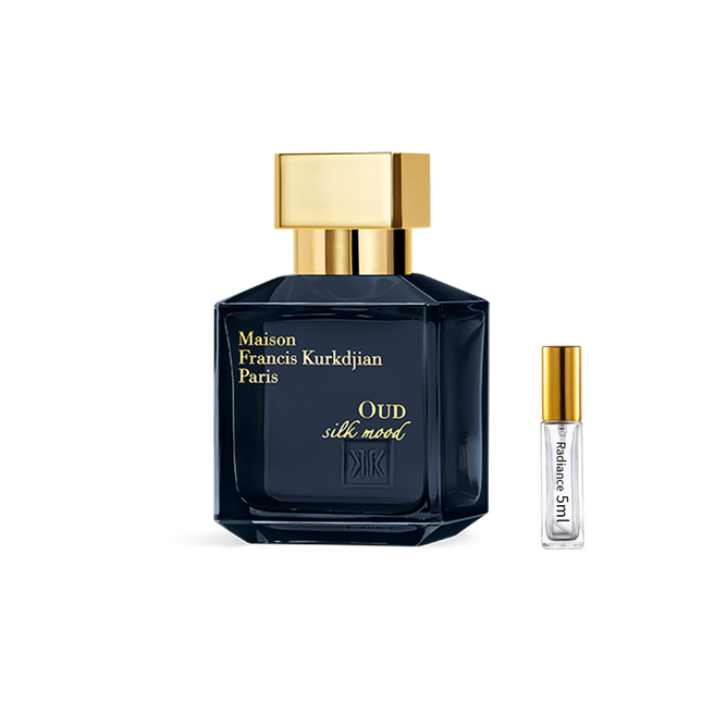 Maison Francis Kurkdjian Oud Silk Mood – Elegant Oud Rose Papyrus Luxury Fragrance (5ml Sample) | Radiance Fragrance