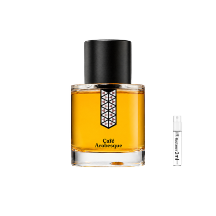 Les Indémodables Café Arabesque retail bottle with Radiance Fragrance 2 mL sample