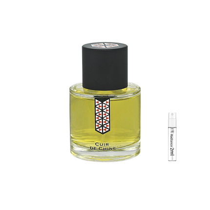 Les Indémodables Cuir de Chine retail bottle with Radiance Fragrance 2 mL sample