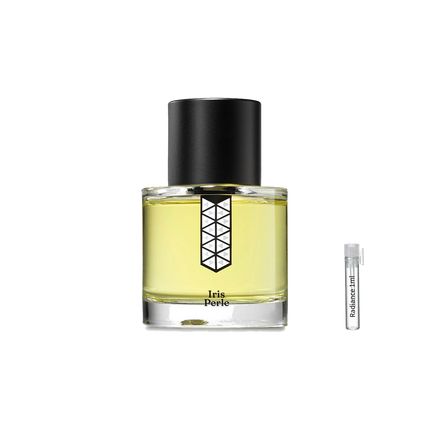 Les Indémodables Iris Perle retail bottle with Radiance Fragrance 1 mL sample