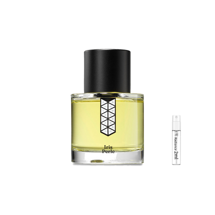 Les Indémodables Iris Perle retail bottle with Radiance Fragrance 2 mL sample