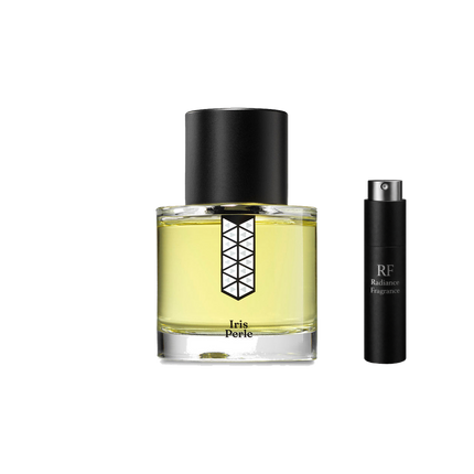 Les Indémodables Iris Perle retail bottle with Radiance Fragrance 5 mL premium atomizer