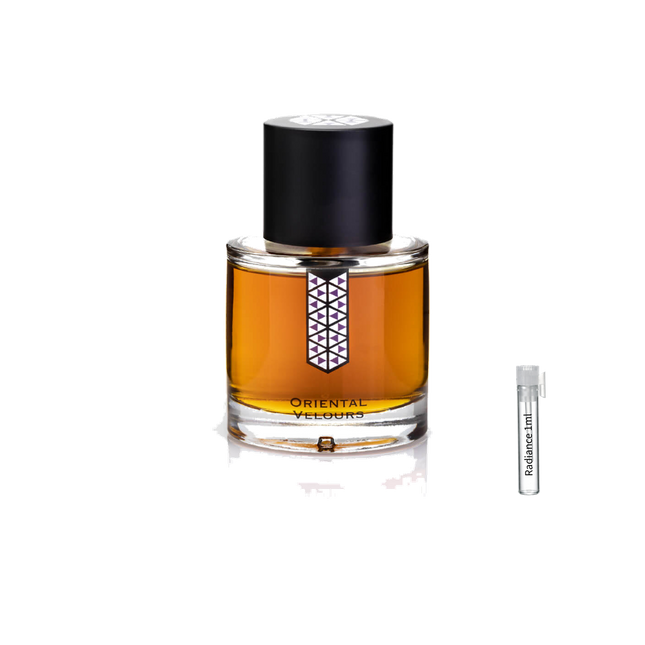 Les Indémodables Oriental Velours retail bottle with Radiance Fragrance 1 mL sample