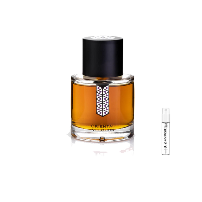 Les Indémodables Oriental Velours retail bottle with Radiance Fragrance 2 mL sample
